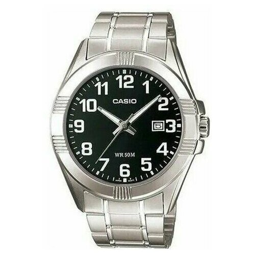 фото Наручные часы casio мужские часы casio mtp-1308d-1b с индикацией числа, черный, серебряный