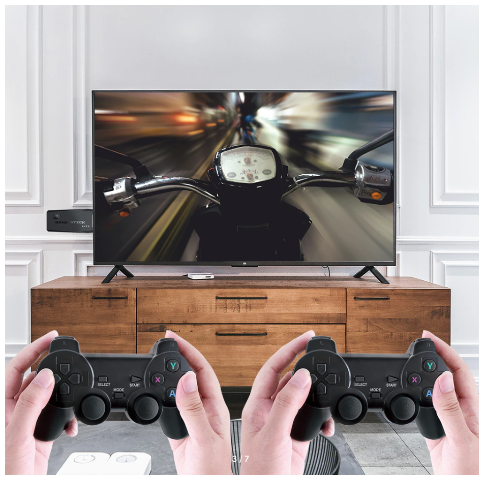 Игровая приставка для видеоигр M8 4K 64GB двухъядерный cortex-A7 10000 игр + 2.4G Wireless Controllers Gamepad