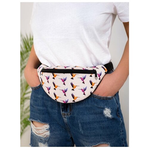 Сумка поясная Travel, белый, бежевый