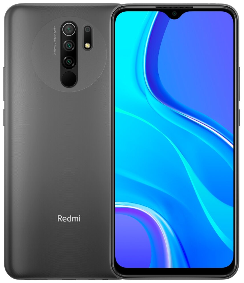 Смартфон Xiaomi Redmi 9 4/64 ГБ Global, Dual nano SIM, серый