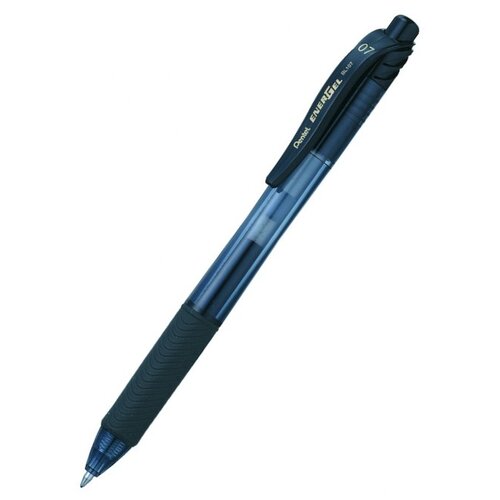 Pentel Гелевая ручка EnerGel-X, 0.7 мм, BL107, черный цвет чернил, 12 шт.