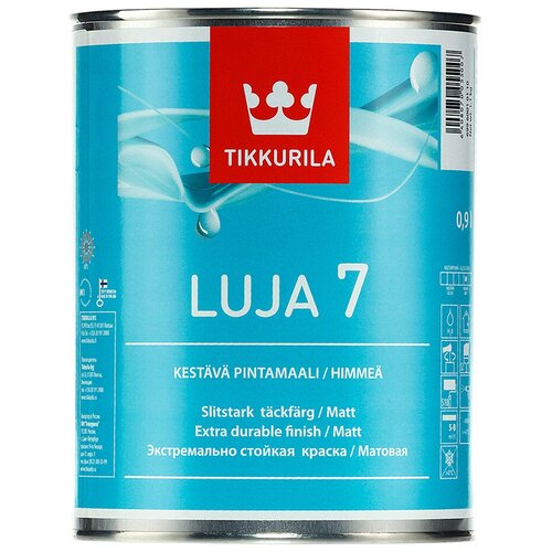 краска акриловая tikkurila luja 40 полуглянцевая бесцветный 9 л 10 8 кг Краска акриловая Tikkurila Luja 7 матовая бесцветный 0.9 л 0.9 кг