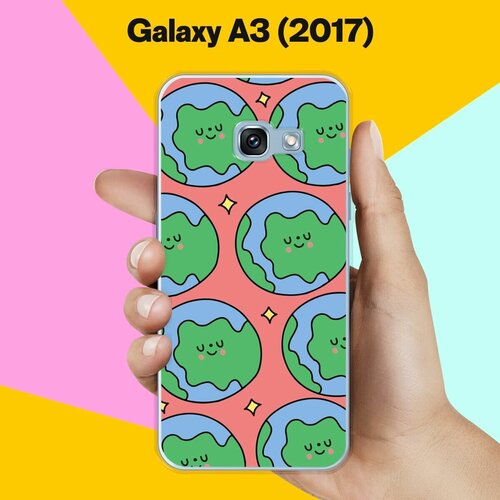 Силиконовый чехол на Samsung Galaxy A3 (2017) Земля / для Самсунг Галакси А3 2017 полупрозрачный дизайнерский силиконовый чехол для самсунг галакси а3 2017 samsung galaxy a3 2017 единорог и радуга