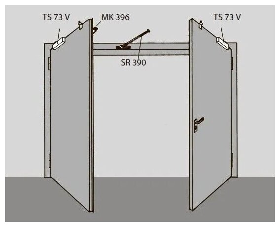 Дверной доводчик SR 390/SR 392 dorma координаторы для двустворчатых дверей с фальцем - фотография № 4