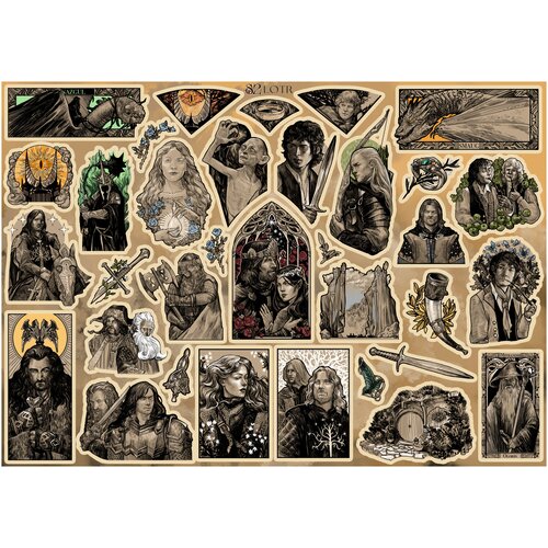 Стикеры и наклейки виниловые S2. Стикерпак LOTHR. Размер А4. 25+ стикеров