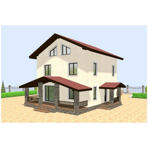 Проект кирпичного дома Catalog-Plans-40-04BDK1 (202,68 кв. м, 10x9,5м, кирпич 380)