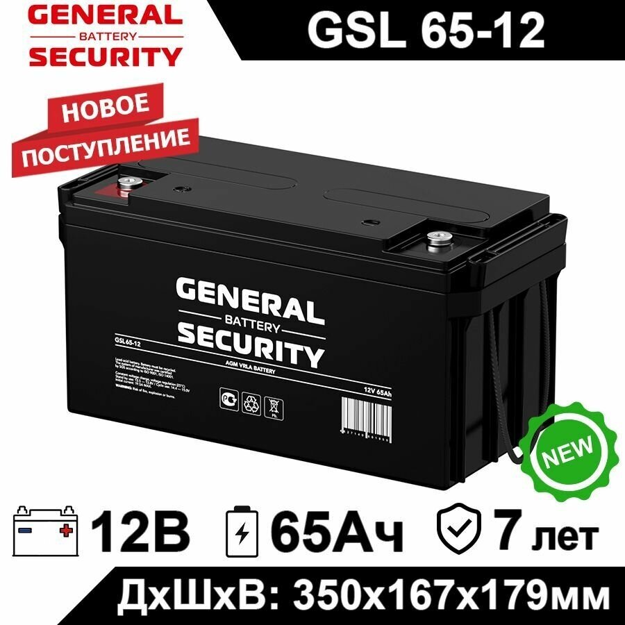 Аккумулятор General Security GSL 65-12 для детского электромобиля аварийного освещения кассового терминала GPS оборудования эл. скутера