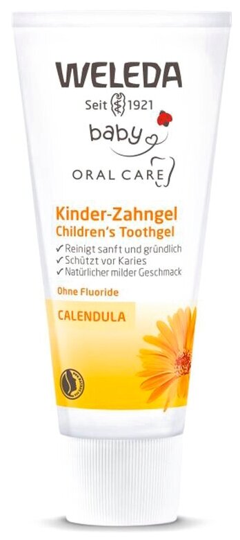 Зубная паста Weleda Kinder Zahngel 1-3 лет, 50 мл, 95 г, белый