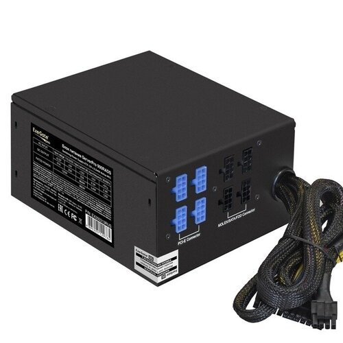 Exegate EX292213RUS Серверный БП 900W ExeGate ServerPRO-900RADS ATX for 3U cases APFC КПД 80 80 PLUS 14cm fan 24pin 244pin PCIe 5xSATA 4xIDE Cable Management black 6699₽
