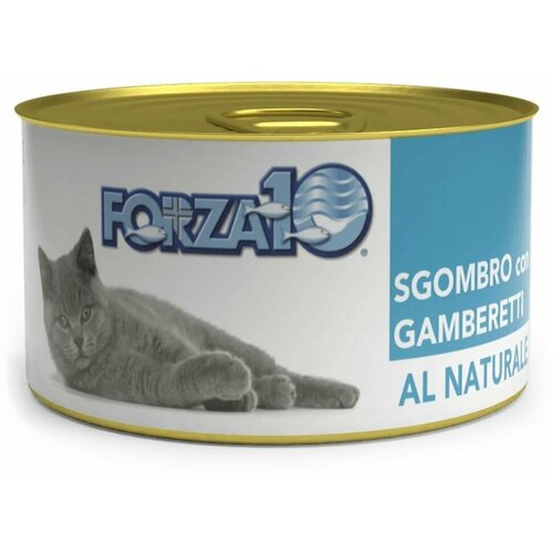 Консервированный корм Forza10 Al Naturale SGOMBRO con GAMBERETTI, для здоровых кошек и котят из скумбрии с креветками, 24шт*75, 1.8кг