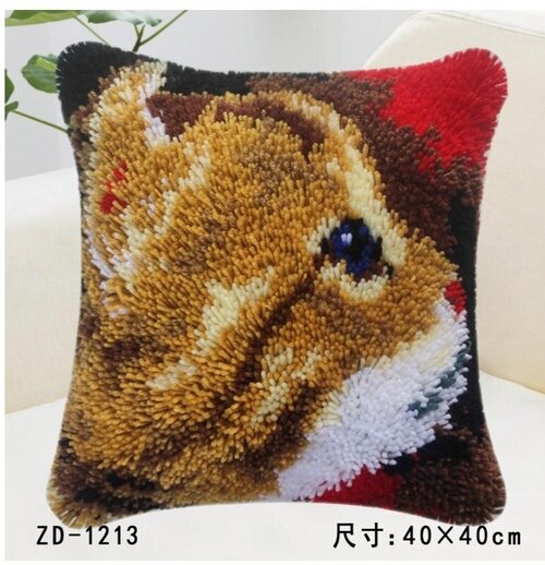 Набор для вышивания подушка размером 40х40 (ковровая техника) ZD-1213 Рыжий котенок