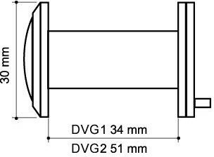 Глазок дверной оптика стекло DV-PRO 1/60-35/BR/HD (DVG1/HD) CP хром