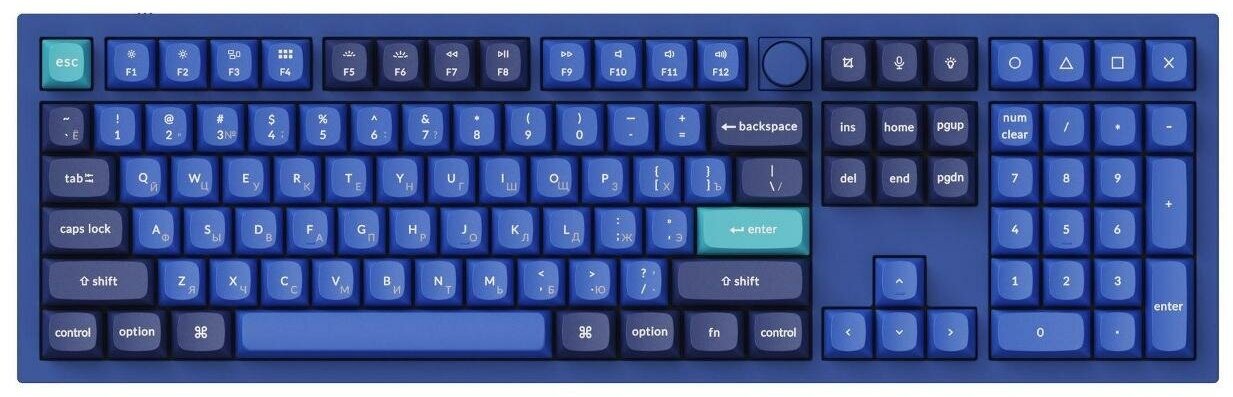 Клавиатура Keychron Q6-O2, RGB, Blue Switch, 104 кнопоки, Blue