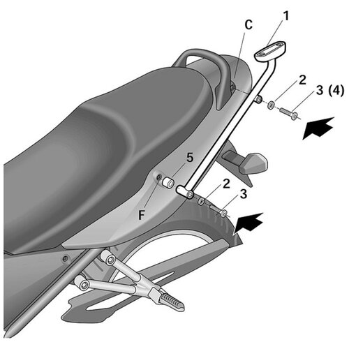 фото Крепление кофра shad suzuki bandit 1200/600 (00-04), задний