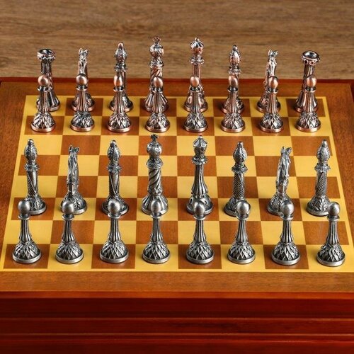 Фигуры шахматные КНР сувенирные, h короля 8 см, пешки 5,6 см, d 2 см (5066620)