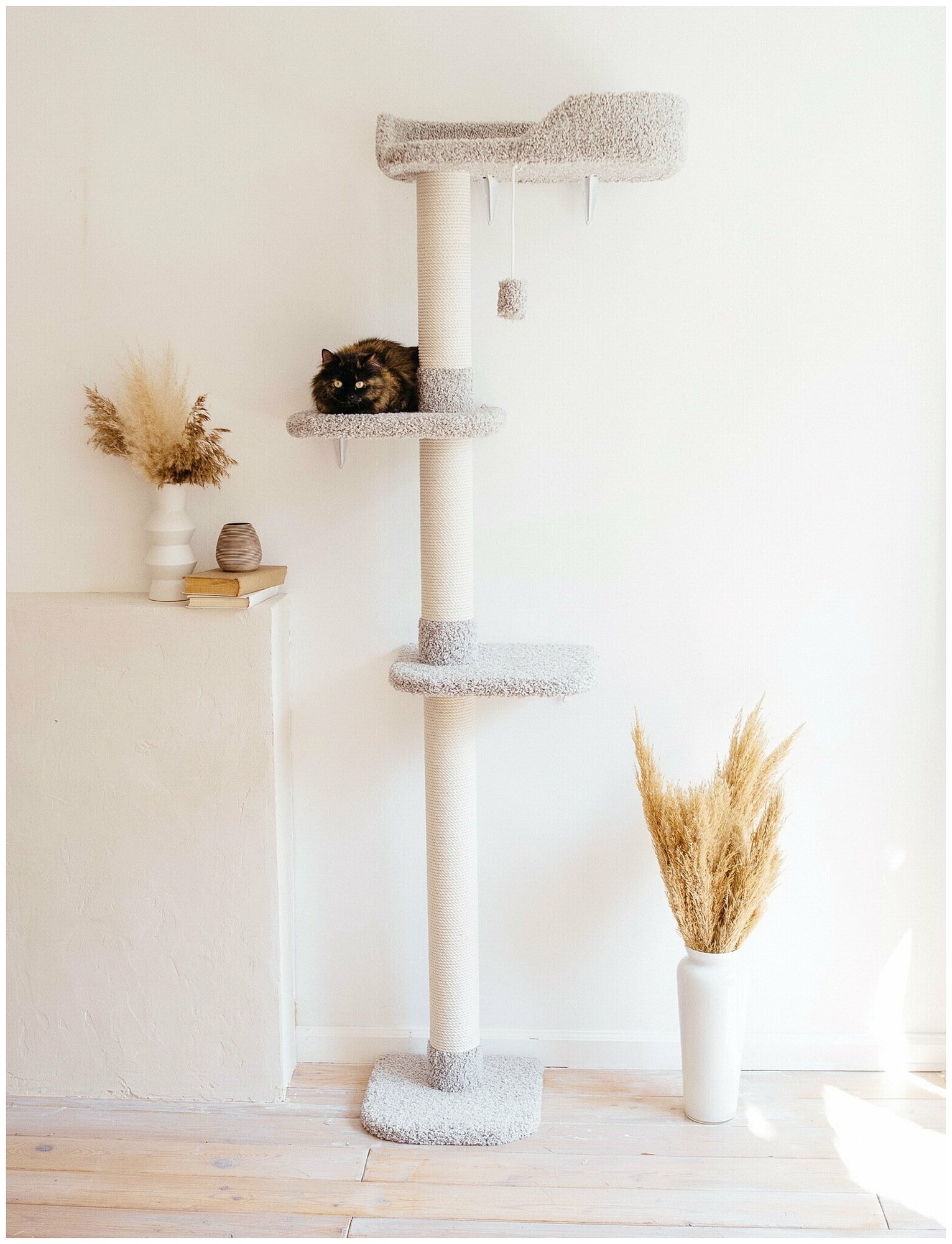 Когтеточка для кошек настенная КОТ-Е "Rest" 208 см, ковролин, хлопок - фотография № 1
