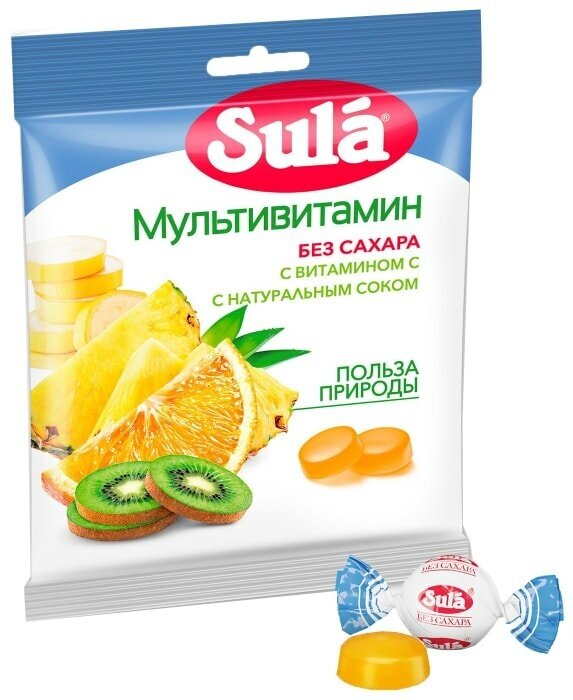 Карамель Sula Мультивитамин без сахара 60г