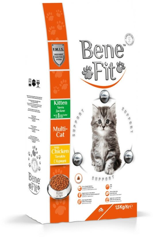 Benefit Feline Kitten Multi-Cat Chicken сухой корм для котят с курицей - 1,5 кг