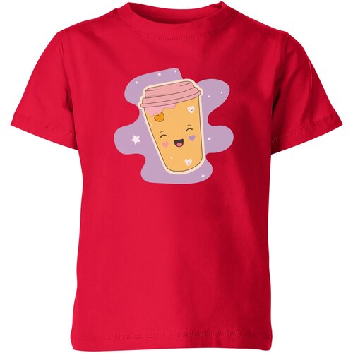 Футболка Us Basic, размер 4, красный мужская футболка милый мультяшный кофейный стаканчик l желтый