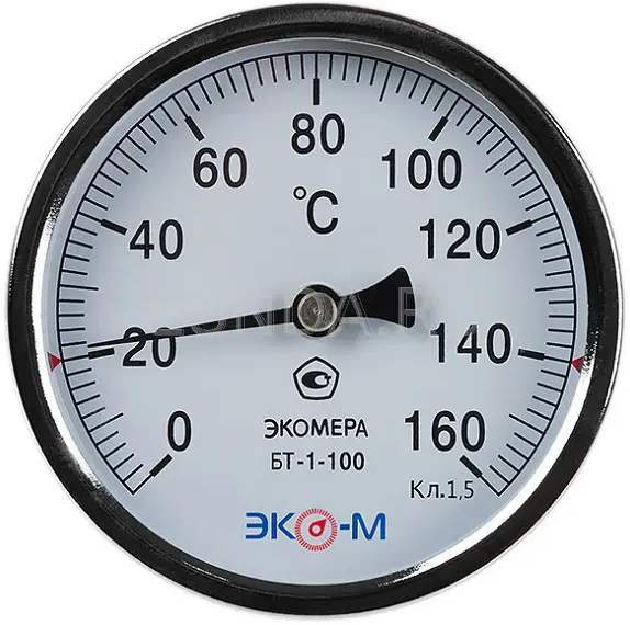 Эко-м Термометр биметаллический Экомера Бт-1-100, 0-160C, L=60 БТ-1-100-160С-L60 .