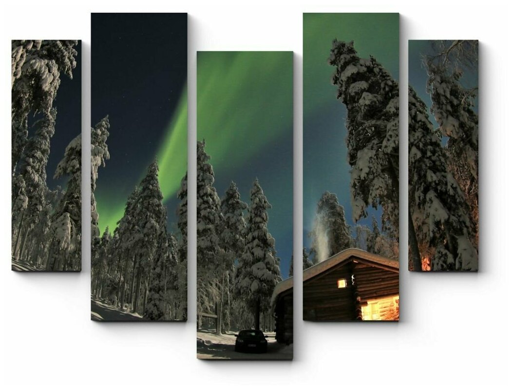 Модульная картина Зимний сказочный лес 141x114