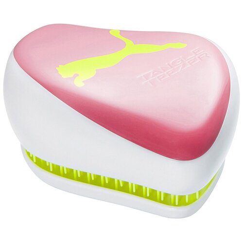 Tangle Teezer Compact Styler Puma Neon Yellow - Тангл Тизер Пума Расчёска (розово-желтая) -