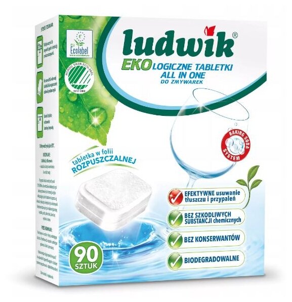 Таблетки для посудомоечной машины LUDWIK Eco таблетки, 90 шт., 0.09 кг