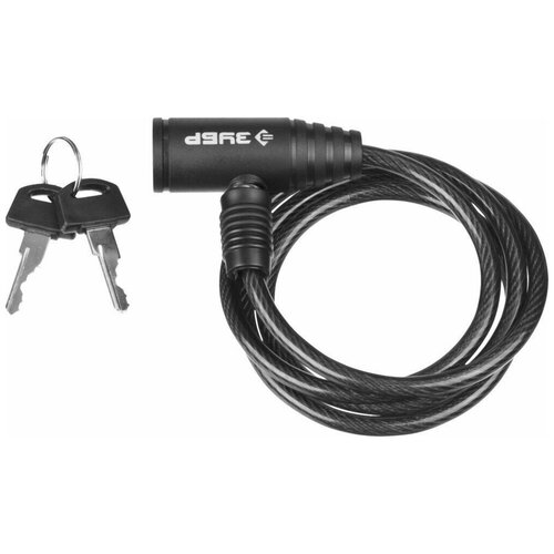 фото Зубр тросовый замок зубр 650 мм d 6 мм 2 ключа 37269-65