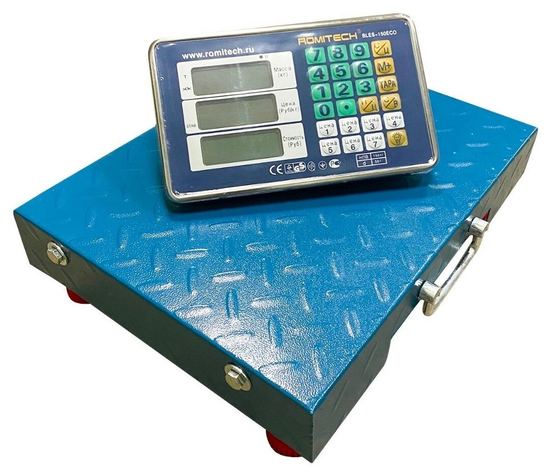 Беспроводные весы счетные платформенные электронные 150кг ROMITECH BLES-150ECO