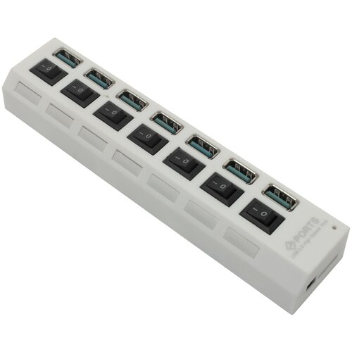 USB 3.0 хаб с выключателями, 7 портов, СуперЭконом, белый, SBHA-7307-W usb hub на 7 портов с выключателями для периферийных устройств