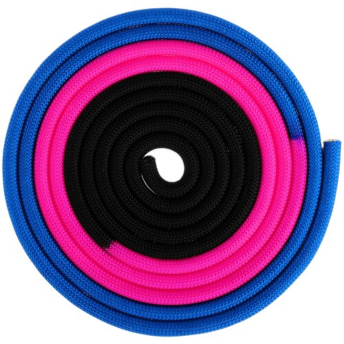 фото Grace dance скакалка для гимнастики утяжеленная, трехцветная, 3 м, цвет черный/розовый/синий