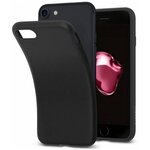 Матовый силиконовый чехол для телефона Apple iPhone 7 и iPhone 8 / Накладка для смартфона Эпл Айфон 7 и Айфон 8 Rosin (Черный) - изображение
