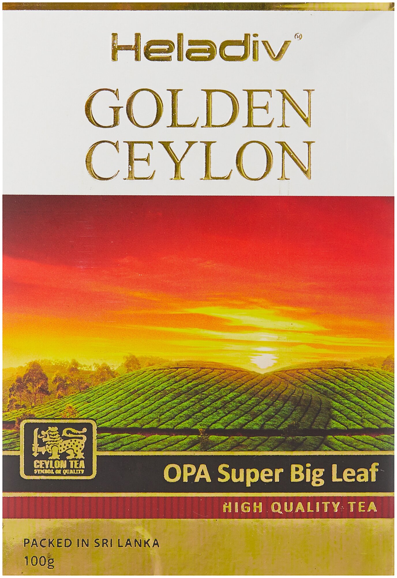 Чай Heladiv Golden Ceylon OPA Super Big Leaf (Золотой Цейлон, черный крупнолистовой) листовой, 100г - фотография № 2