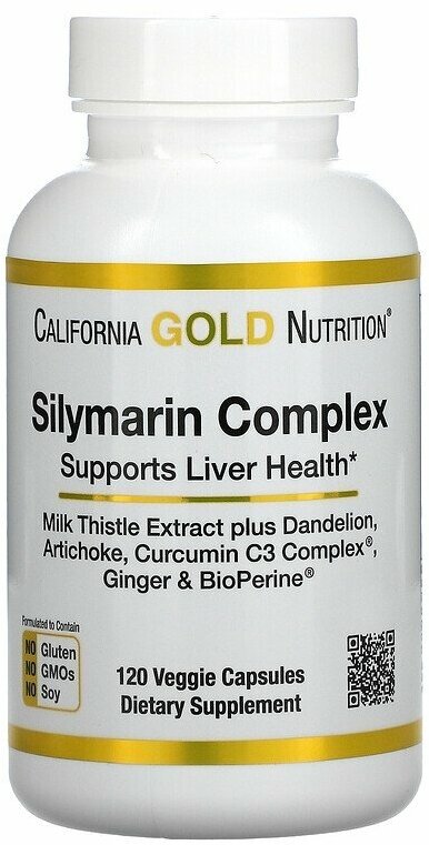 California Gold Nutrition Silymarin Complex (Здоровье Печени) 300 мг 120 капсул (California Gold Nutrition)