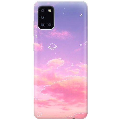 фото Силиконовый чехол на samsung galaxy a31 / самсунг а31 с принтом "розовое небо и космос" re:pa