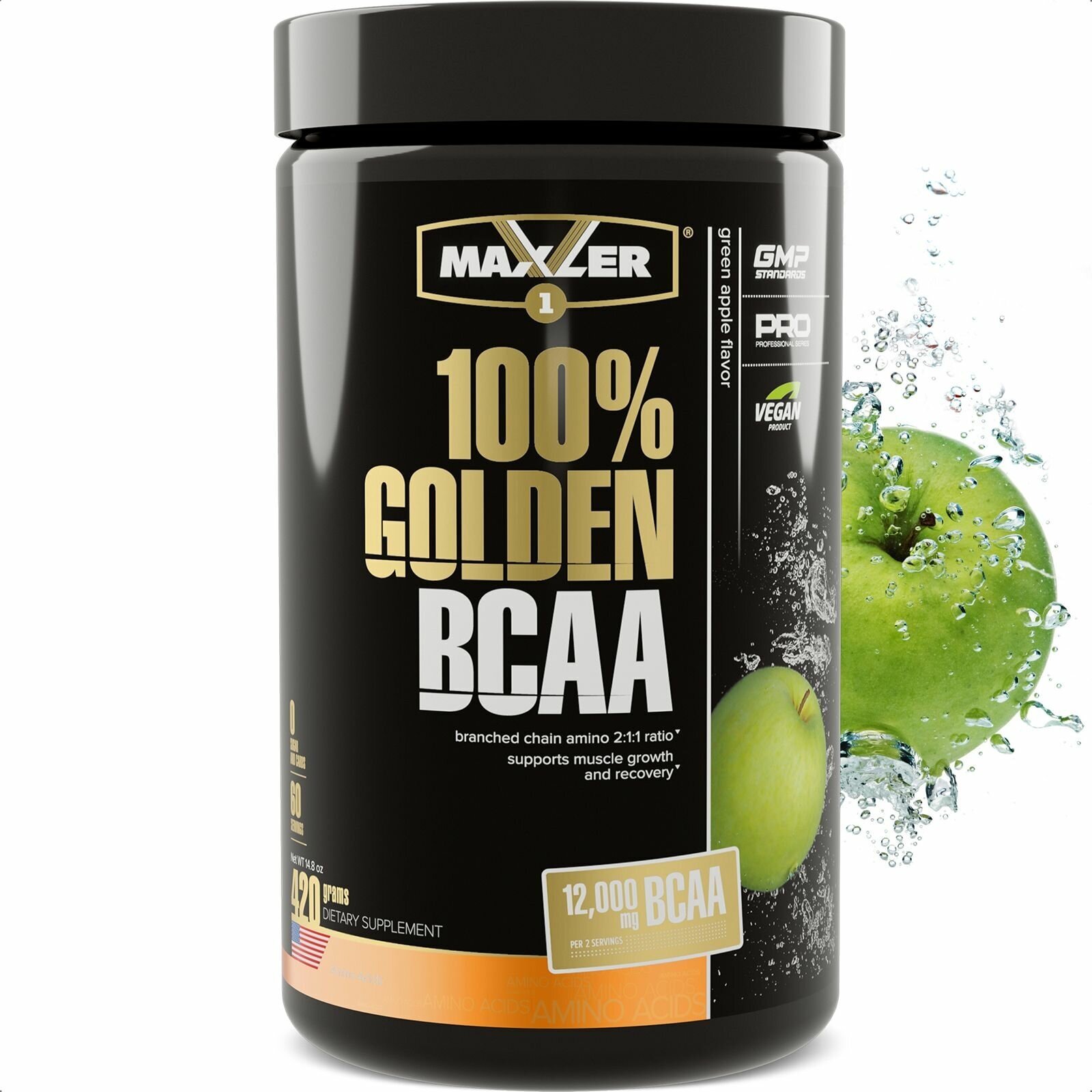 MAXLER USA 100% Golden BCAA 420  (Green Apple Flavor)