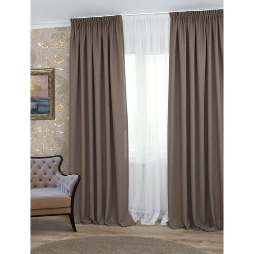 Комплект штор Сатен Boston Plane and Soft (Soft-55 какао) 2шт 2.0*2,70 (400см х 270см)