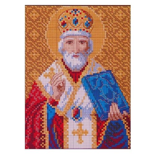 Алмазная мозаика Святого Николая Чудотворца 20 x 27 см алмазная мозаика святого николая чудотворца 20 × 27 см 34 цв наклейка