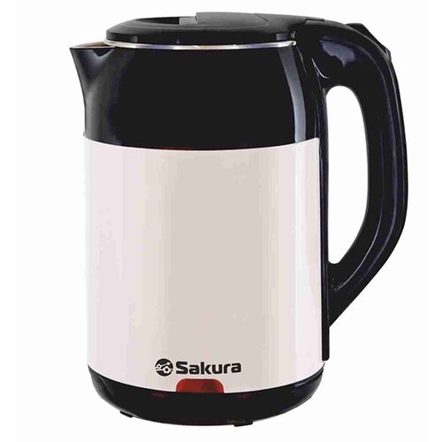 чайник sakura sa 2168bw 1 8л 1800вт черн бел Чайник электрический Sakura SA-2168BW двухслойный, чёрный/белый1.8л