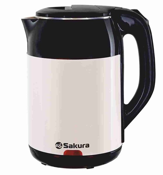 Чайник электрический SAKURA SA-2168BW металлический, 1,8 л, черно-белый