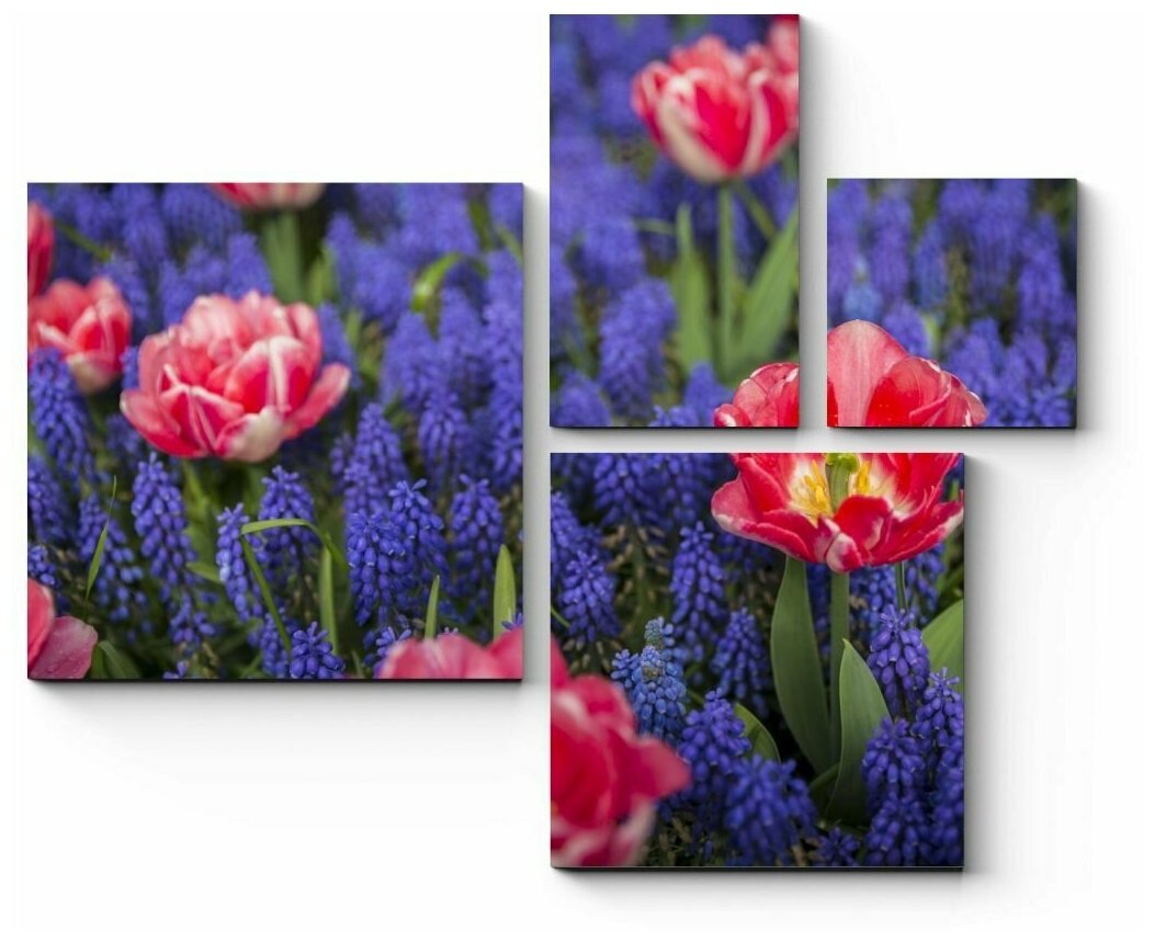 Модульная картина Цветение красок весны 152x127