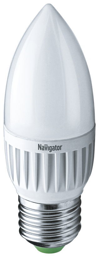 Лампа светодиодная E27, 5 Вт, 40 Вт, 220 В, свеча, 2700 К, свет теплый белый, Navigator - фото №1
