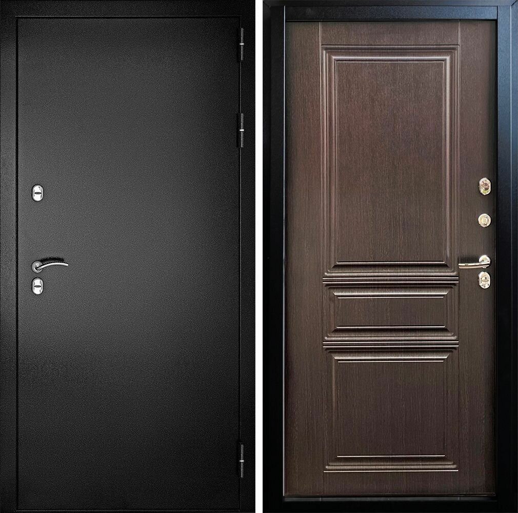 Дверь входная металлическая с терморазрывом Термаль Классика Венге Paputin's Doors 960 х 2050 мм Левая