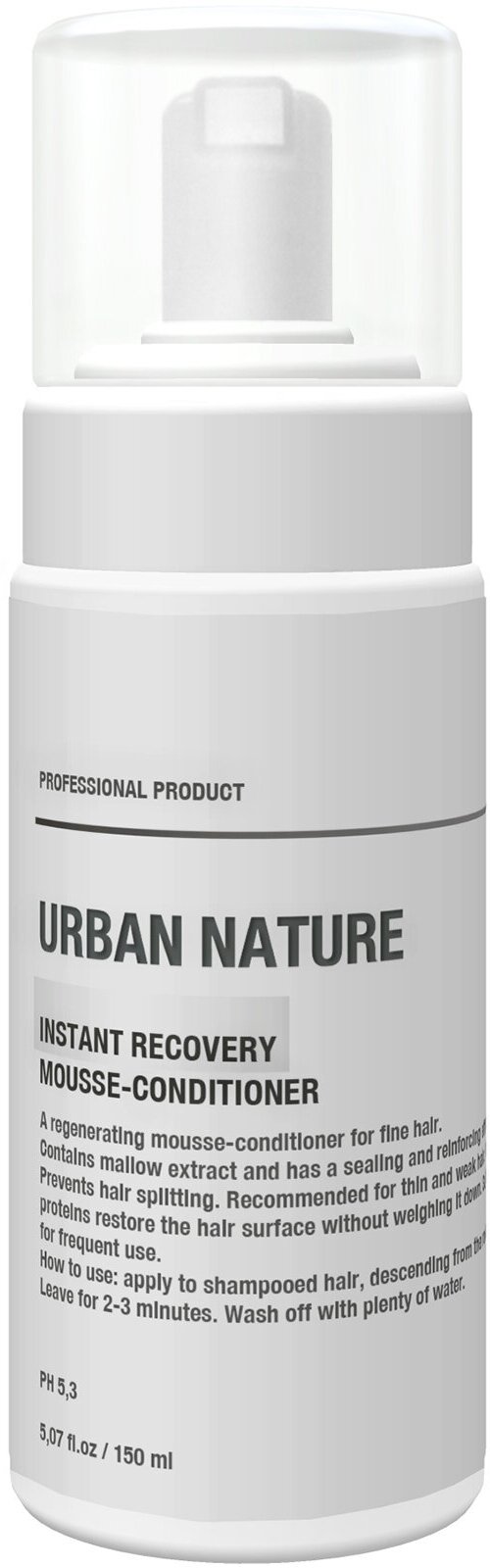 Восстанавливающий кондиционер-мусс для тонких волос Urban Nature Instant Recovery Mousse-Conditioner /150 мл/гр.