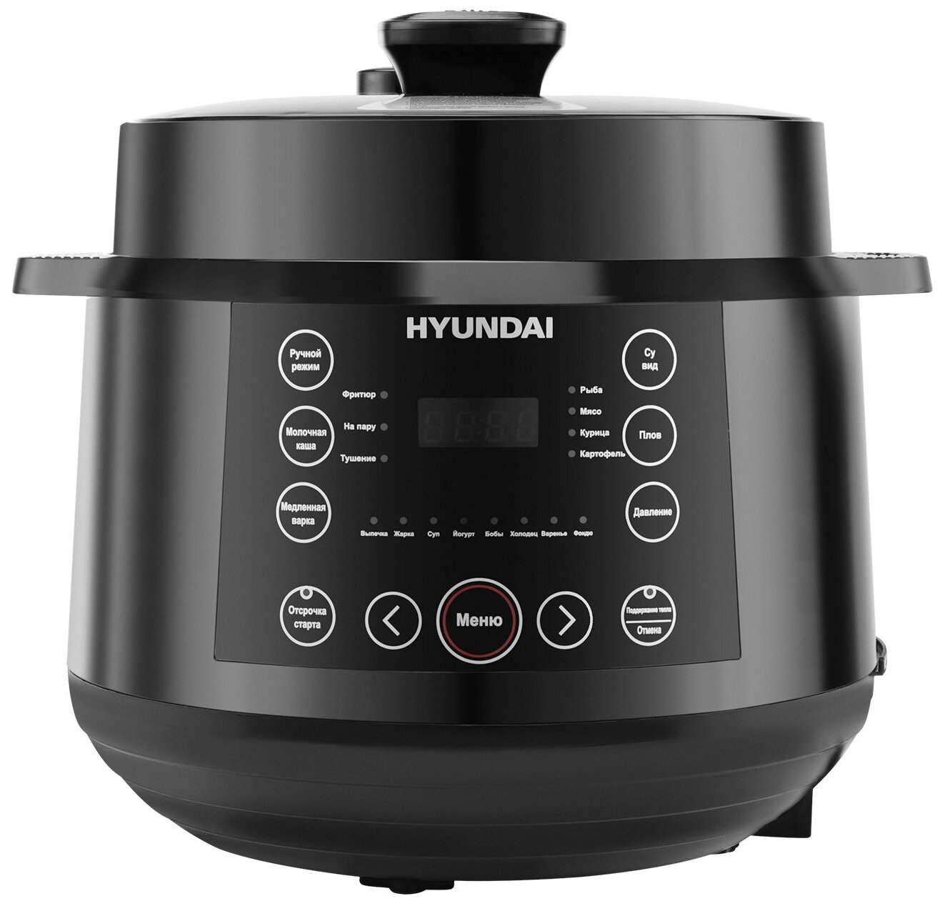 Мультиварка-скороварка Hyundai HYMC-2407, 1000Вт, черный/черный