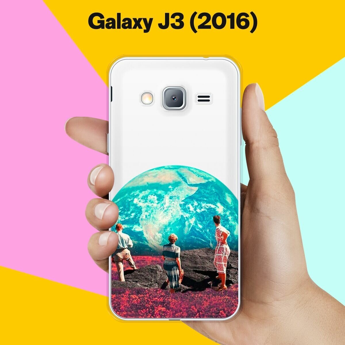 Силиконовый чехол на Samsung Galaxy J3 (2016) Вид на Землю / для Самсунг Галакси Джи 3 2016