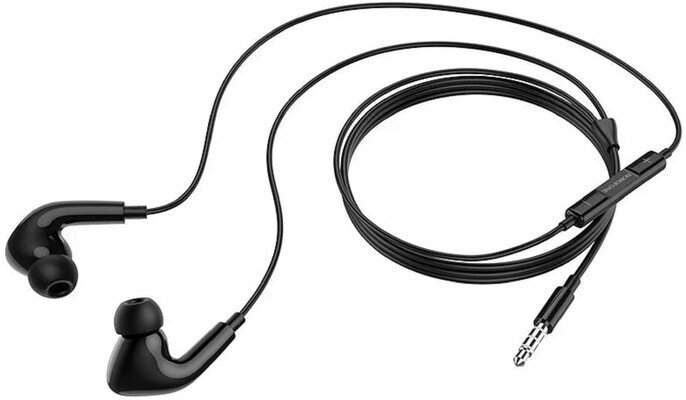 Наушники Borofone BM30 Pro, вакуумные, микрофон, Jack 3.5 мм, кабель 1.2 м, чёрные