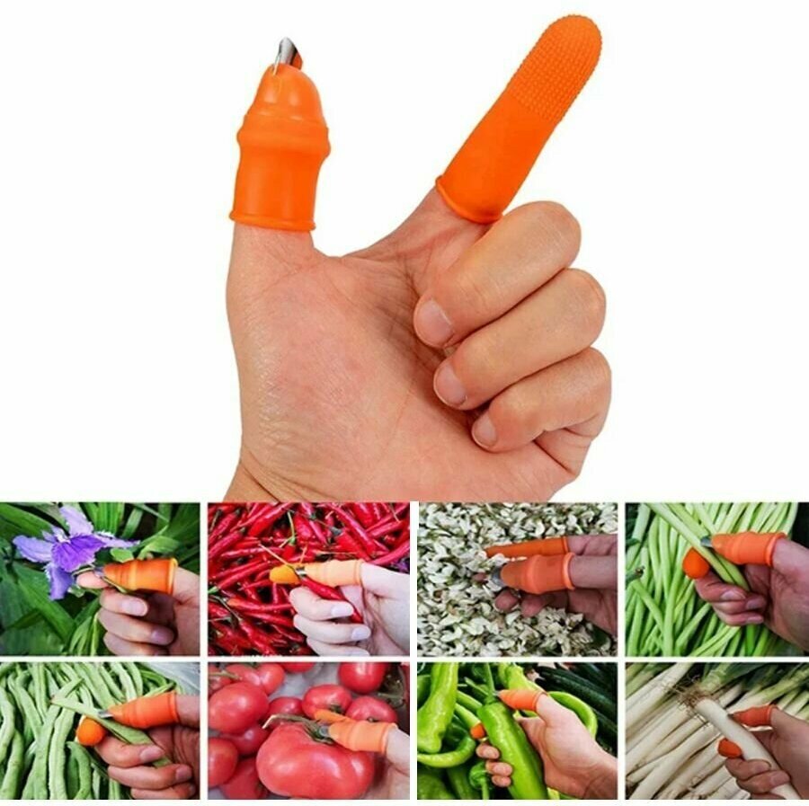 НОЖ садовый на палец (размер L)/напальчник с ножом/ для сбора урожая и обработки растений. - фотография № 9