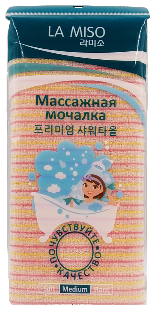 La Miso Мочалка массажная (средней жесткости), 1 шт. желтый 1