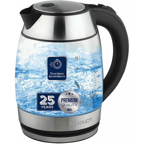 Чайник SCARLETT SC-EK27G94 17 л 2200 Вт закрытый нагревательный элемент стекло черный 341200₽